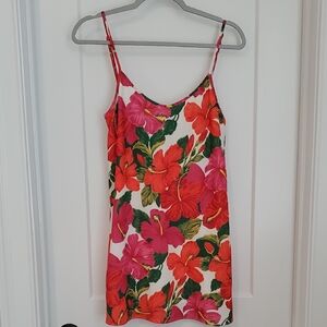 Sale Show Me Your MuMu Red and Pink Floral Mini Dress Small